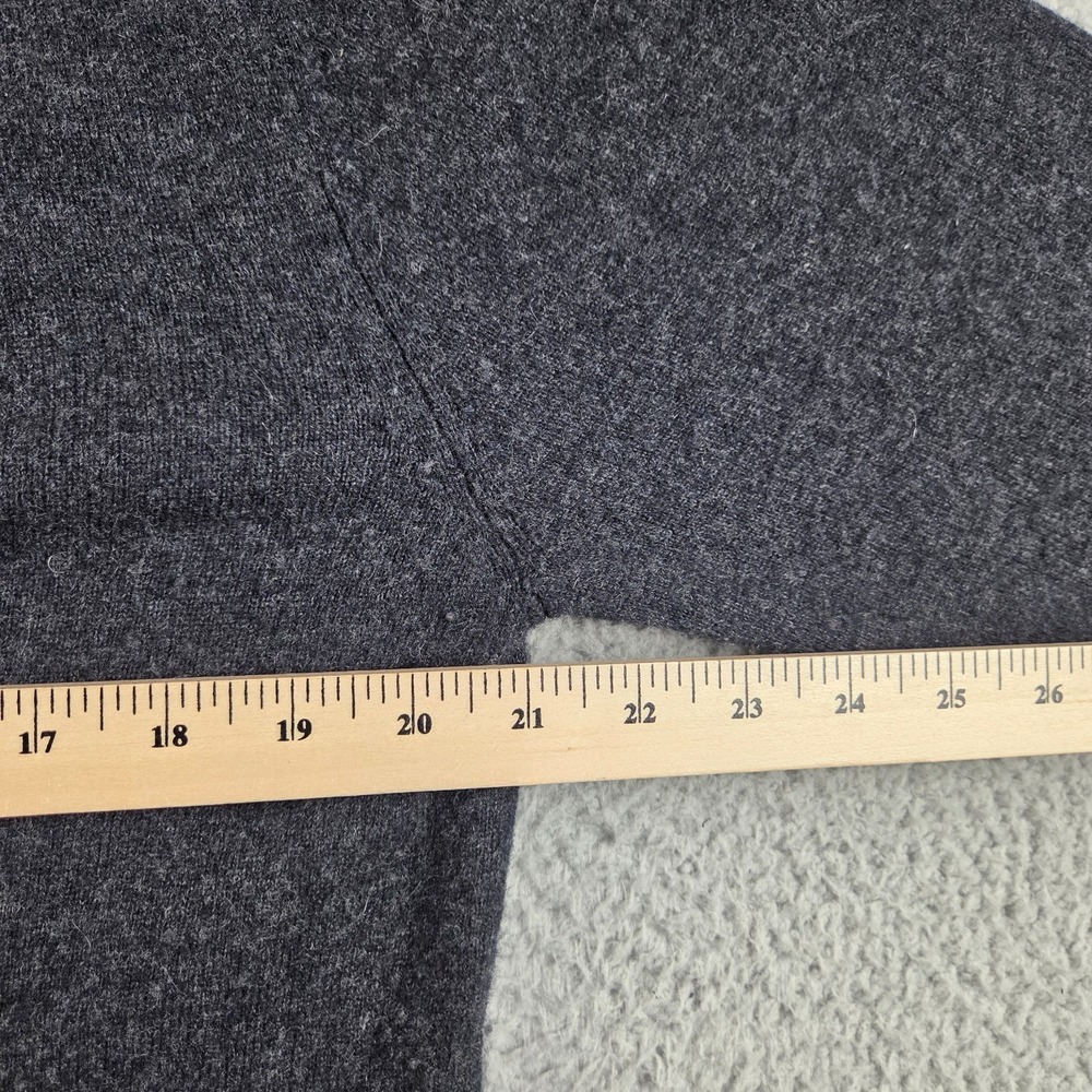 Hammacher Schlemmer Cashmere Cardigan Sweater Womens M Gray V-Neck Button Down - Picture 5 of 7